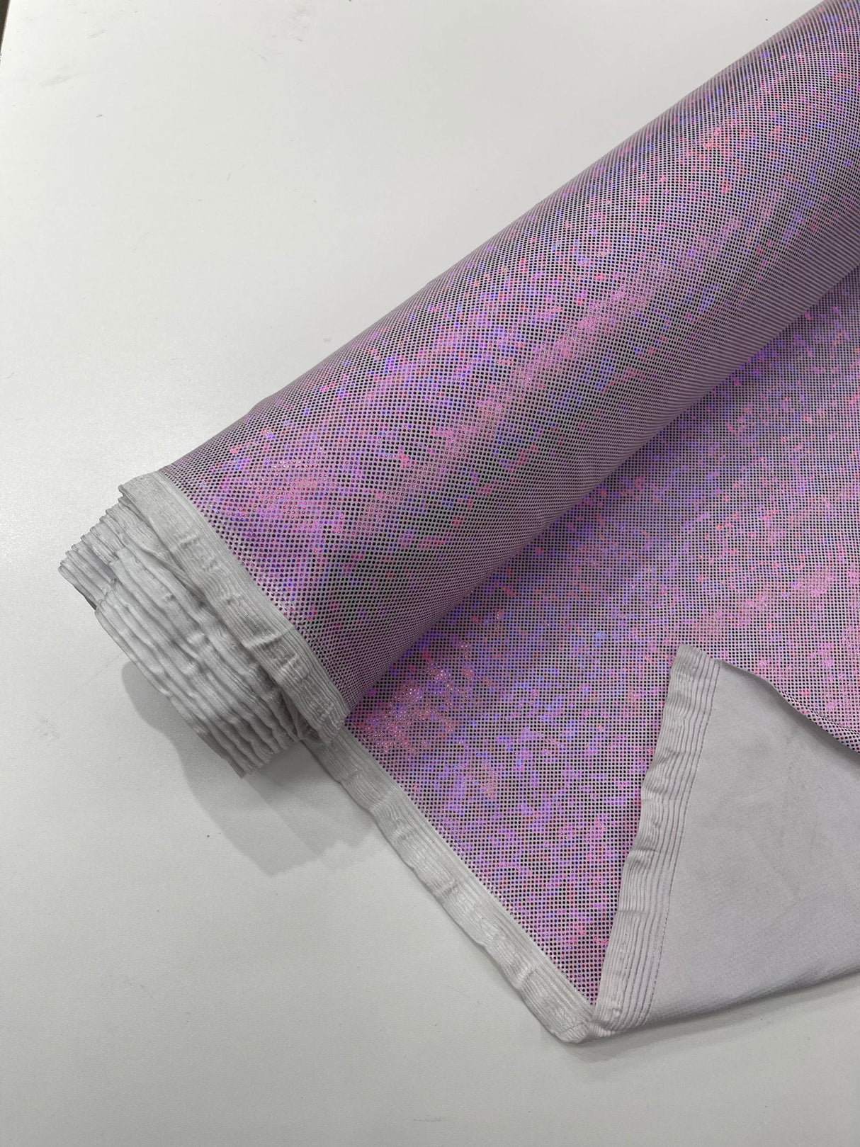 Shattered Glass Foil Spandex Fabric - Reflective Shattered Glass Print, 58" Width (1 Yard)