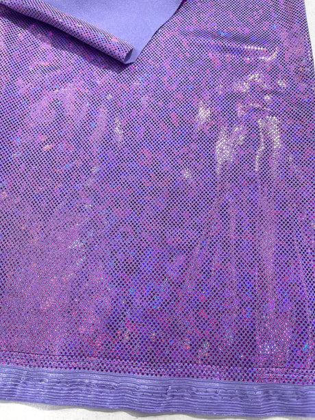 Shattered Glass Foil Spandex Fabric - Reflective Shattered Glass Print, 58" Width (1 Yard)