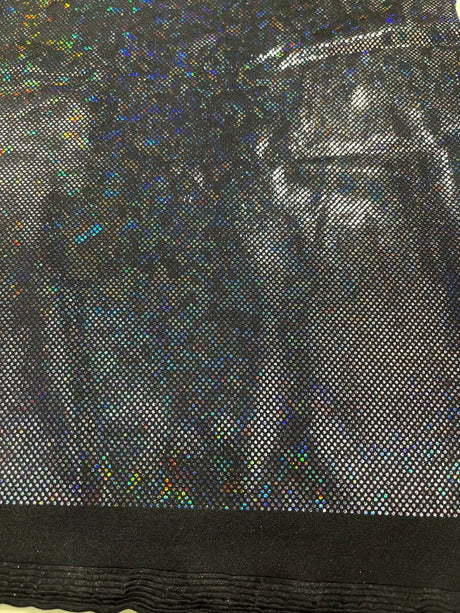 Shattered Glass Foil Spandex Fabric - Reflective Shattered Glass Print, 58" Width (1 Yard)