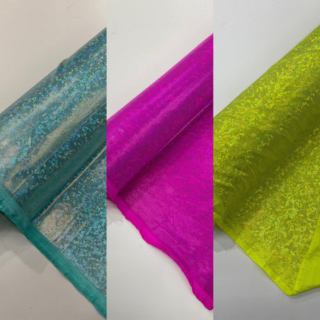 Shattered Glass Foil Spandex Fabric - Reflective Shattered Glass Print, 58" Width (1 Yard)