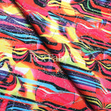 Kool Kraze Polyester Spandex Fabric - Multicolor Abstract Print, 58/60" Width (1 Yard)