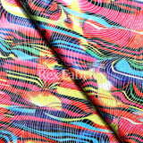 Kool Kraze Polyester Spandex Fabric - Multicolor Abstract Print, 58/60" Width (1 Yard)