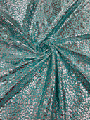 Foil Leopard Print Nylon Spandex Fabric - Metallic Leopard Print, 58-60" Width (1 Yard)