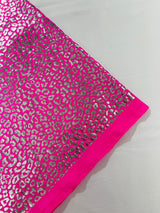 Foil Leopard Print Nylon Spandex Fabric - Metallic Leopard Print, 58-60" Width (1 Yard)