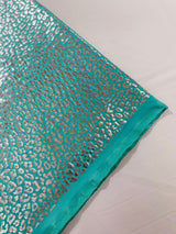 Foil Leopard Print Nylon Spandex Fabric - Metallic Leopard Print, 58-60" Width (1 Yard)