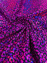 Foil Leopard Print Nylon Spandex Fabric - Metallic Leopard Print, 58-60" Width (1 Yard)