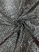 Foil Leopard Print Nylon Spandex Fabric - Metallic Leopard Print, 58-60" Width (1 Yard)