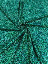 Foil Leopard Print Nylon Spandex Fabric - Metallic Leopard Print, 58-60" Width (1 Yard)
