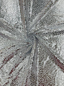 Foil Leopard Print Nylon Spandex Fabric - Metallic Leopard Print, 58-60" Width (1 Yard)