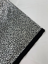 Foil Leopard Print Nylon Spandex Fabric - Metallic Leopard Print, 58-60" Width (1 Yard)