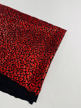 Foil Leopard Print Nylon Spandex Fabric - Metallic Leopard Print, 58-60" Width (1 Yard)