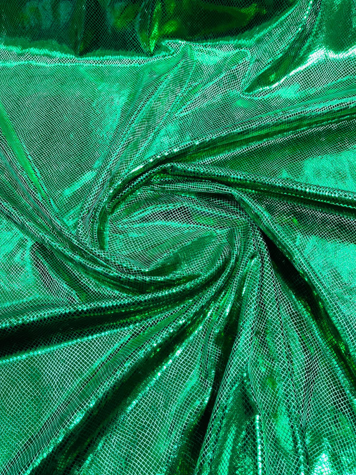Foil Snake Stretch Velvet Fabric - Iridescent Snake Print, 58" Width (1 Yard)