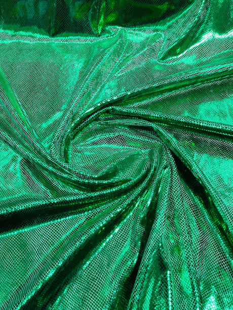 Foil Snake Stretch Velvet Fabric - Iridescent Snake Print, 58" Width (1 Yard)