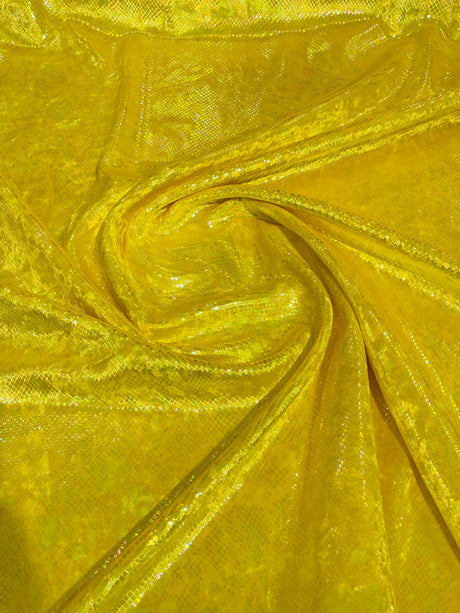 Foil Snake Stretch Velvet Fabric - Iridescent Snake Print, 58" Width (1 Yard)
