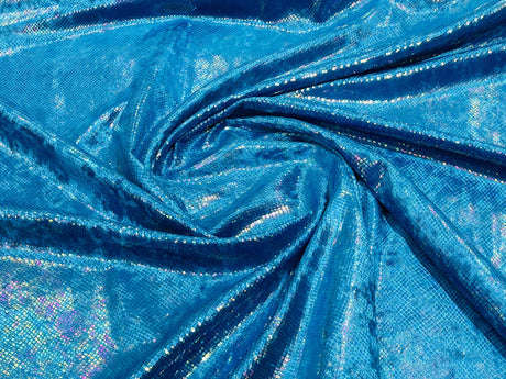 Foil Snake Stretch Velvet Fabric - Iridescent Snake Print, 58" Width (1 Yard)