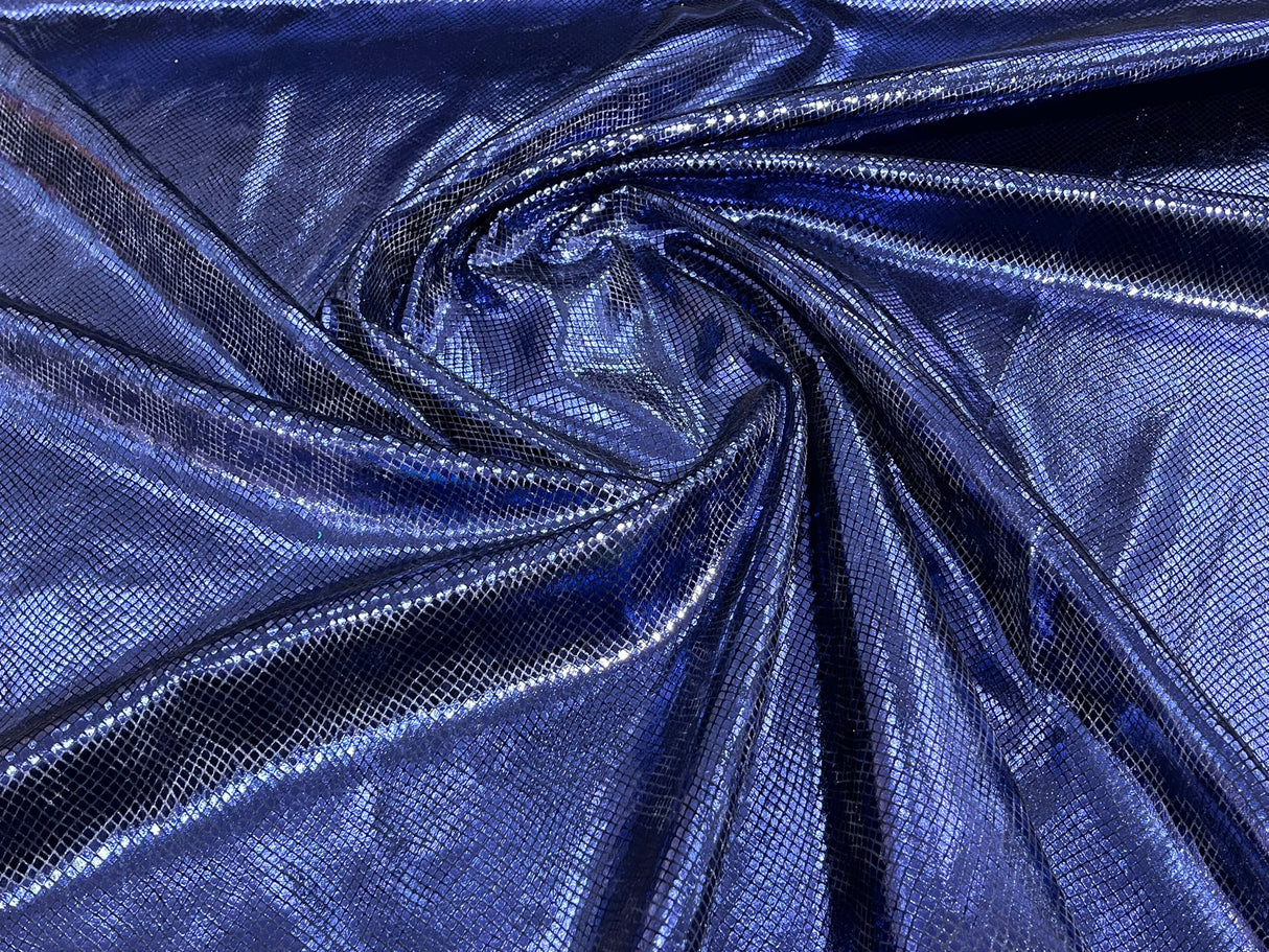 Foil Snake Stretch Velvet Fabric - Iridescent Snake Print, 58" Width (1 Yard)