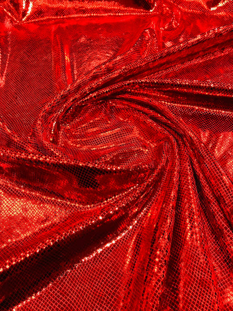 Foil Snake Stretch Velvet Fabric - Iridescent Snake Print, 58" Width (1 Yard)