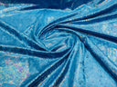 Foil Snake Stretch Velvet Fabric - Iridescent Snake Print, 58" Width (1 Yard)