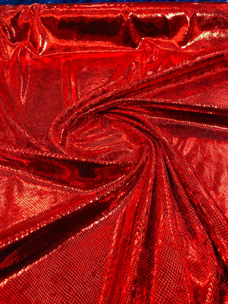 Foil Snake Stretch Velvet Fabric - Iridescent Snake Print, 58" Width (1 Yard)