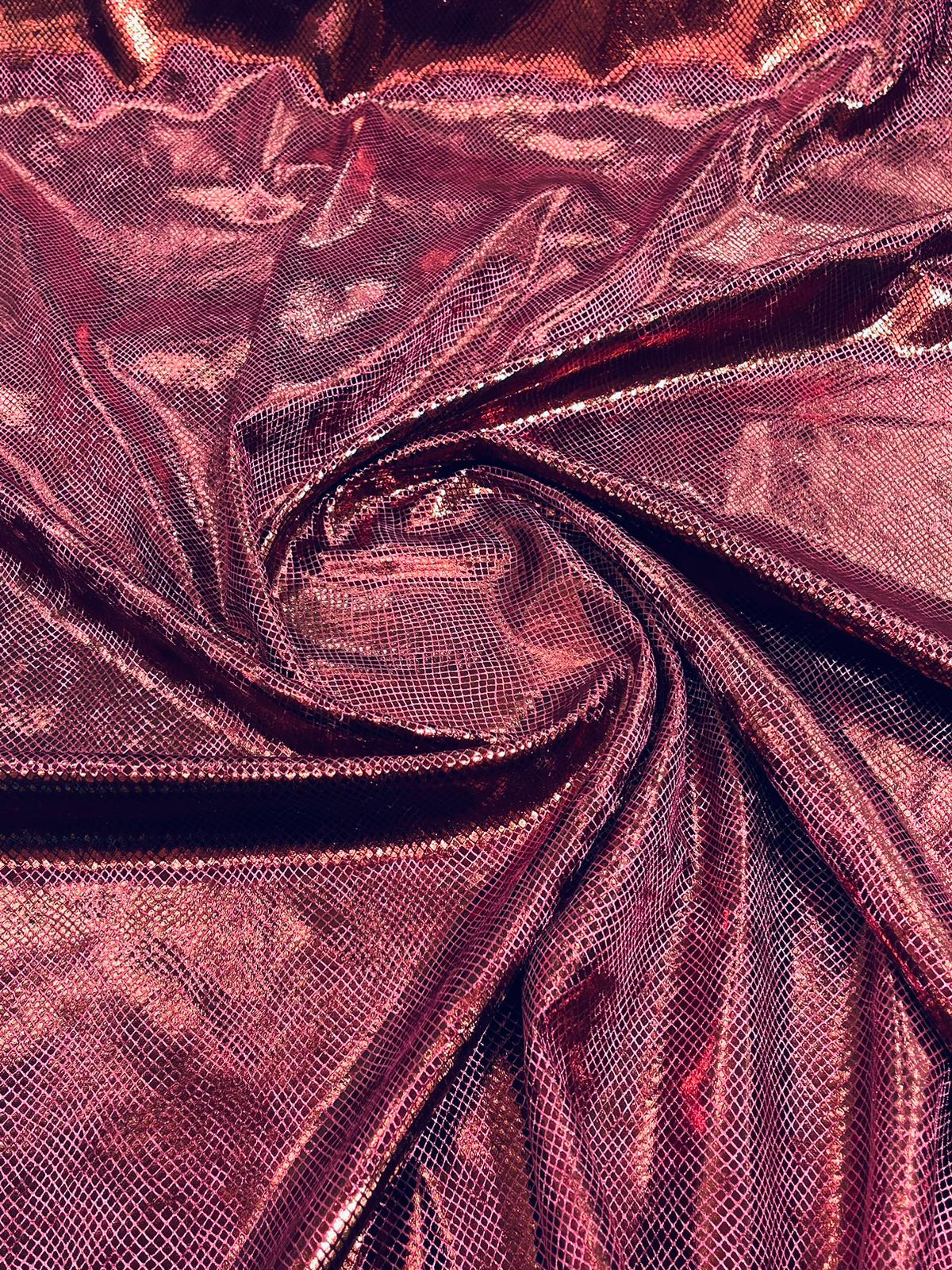 Foil Snake Stretch Velvet Fabric - Iridescent Snake Print, 58" Width (1 Yard)