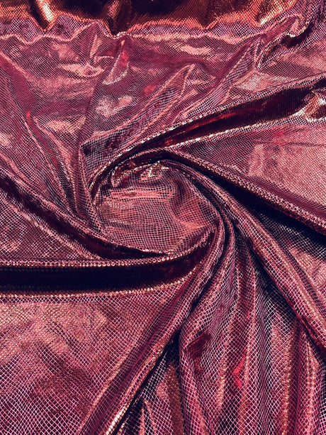 Foil Snake Stretch Velvet Fabric - Iridescent Snake Print, 58" Width (1 Yard)