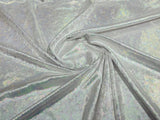 Foil Snake Stretch Velvet Fabric - Iridescent Snake Print, 58" Width (1 Yard)