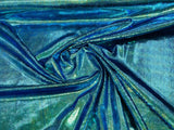 Foil Snake Stretch Velvet Fabric - Iridescent Snake Print, 58" Width (1 Yard)