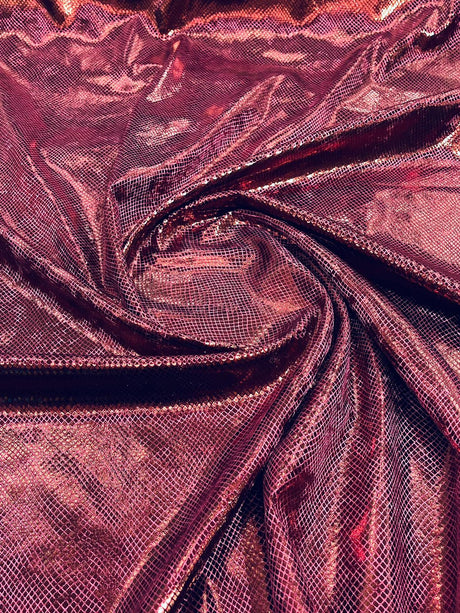 Foil Snake Stretch Velvet Fabric - Iridescent Snake Print, 58" Width (1 Yard)