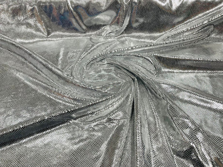 Foil Snake Stretch Velvet Fabric - Iridescent Snake Print, 58" Width (1 Yard)