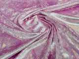 Foil Snake Stretch Velvet Fabric - Iridescent Snake Print, 58" Width (1 Yard)