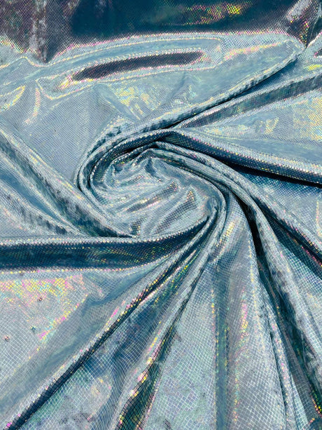 Foil Snake Stretch Velvet Fabric - Iridescent Snake Print, 58" Width (1 Yard)