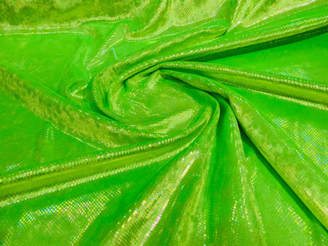Foil Snake Stretch Velvet Fabric - Iridescent Snake Print, 58" Width (1 Yard)