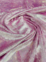 Foil Snake Stretch Velvet Fabric - Iridescent Snake Print, 58" Width (1 Yard)
