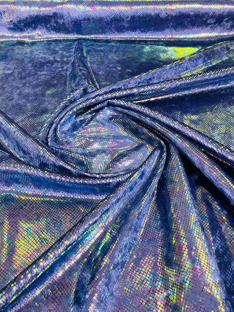 Foil Snake Stretch Velvet Fabric - Iridescent Snake Print, 58" Width (1 Yard)