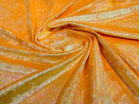 Foil Snake Stretch Velvet Fabric - Iridescent Snake Print, 58" Width (1 Yard)