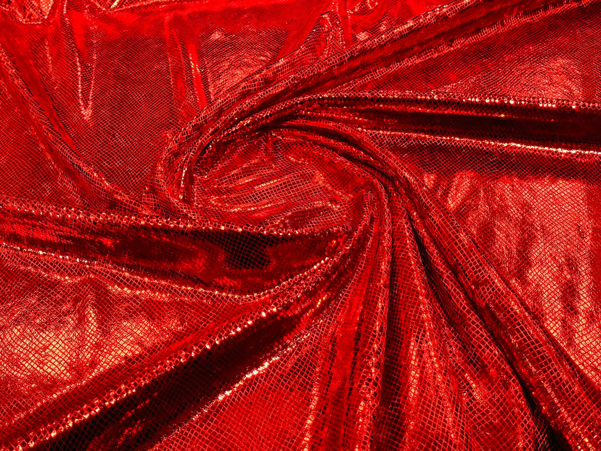Foil Snake Stretch Velvet Fabric - Iridescent Snake Print, 58" Width (1 Yard)