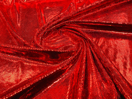 Foil Snake Stretch Velvet Fabric - Iridescent Snake Print, 58" Width (1 Yard)