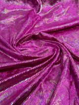 Foil Snake Stretch Velvet Fabric - Iridescent Snake Print, 58" Width (1 Yard)