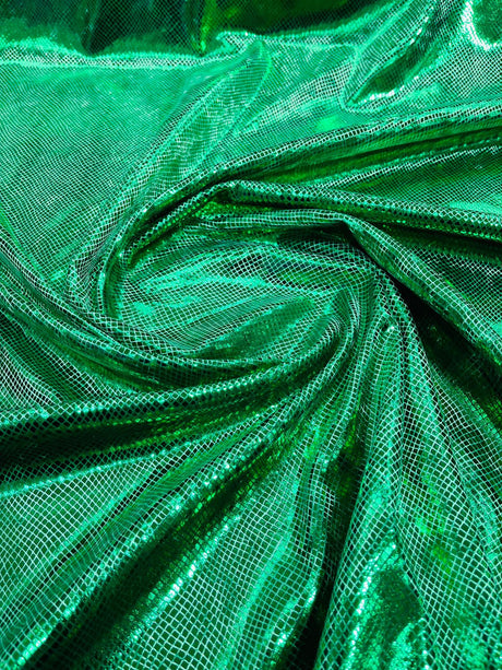 Foil Snake Stretch Velvet Fabric - Iridescent Snake Print, 58" Width (1 Yard)