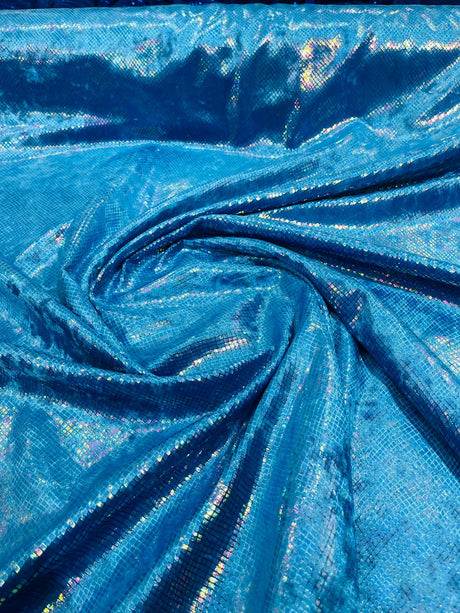 Foil Snake Stretch Velvet Fabric - Iridescent Snake Print, 58" Width (1 Yard)