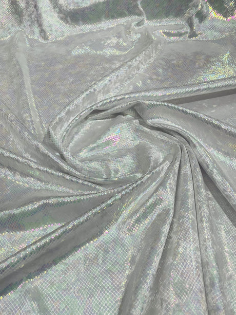 Foil Snake Stretch Velvet Fabric - Iridescent Snake Print, 58" Width (1 Yard)