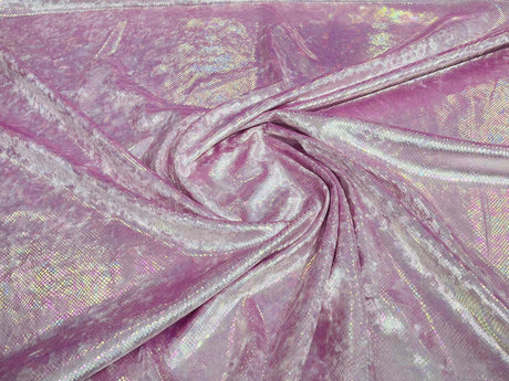 Foil Snake Stretch Velvet Fabric - Iridescent Snake Print, 58" Width (1 Yard)