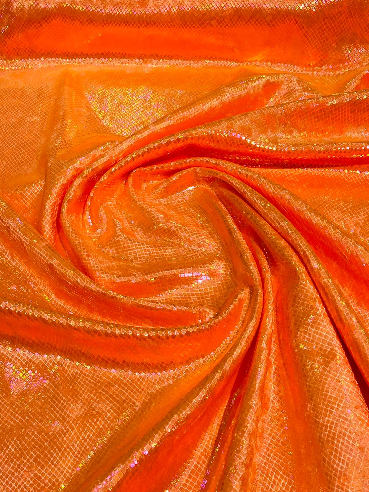 Foil Snake Stretch Velvet Fabric - Iridescent Snake Print, 58" Width (1 Yard)