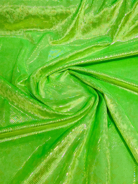 Foil Snake Stretch Velvet Fabric - Iridescent Snake Print, 58" Width (1 Yard)