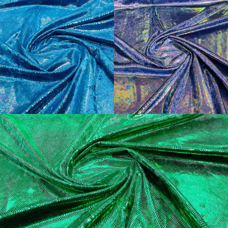 Foil Snake Stretch Velvet Fabric - Iridescent Snake Print, 58" Width (1 Yard)