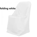 Wrinkle Free Folding Chair Covers Scuba Polyester Fabric - White, Ivory, Black, Folding Chair Cover, 34" Height (By Piece)