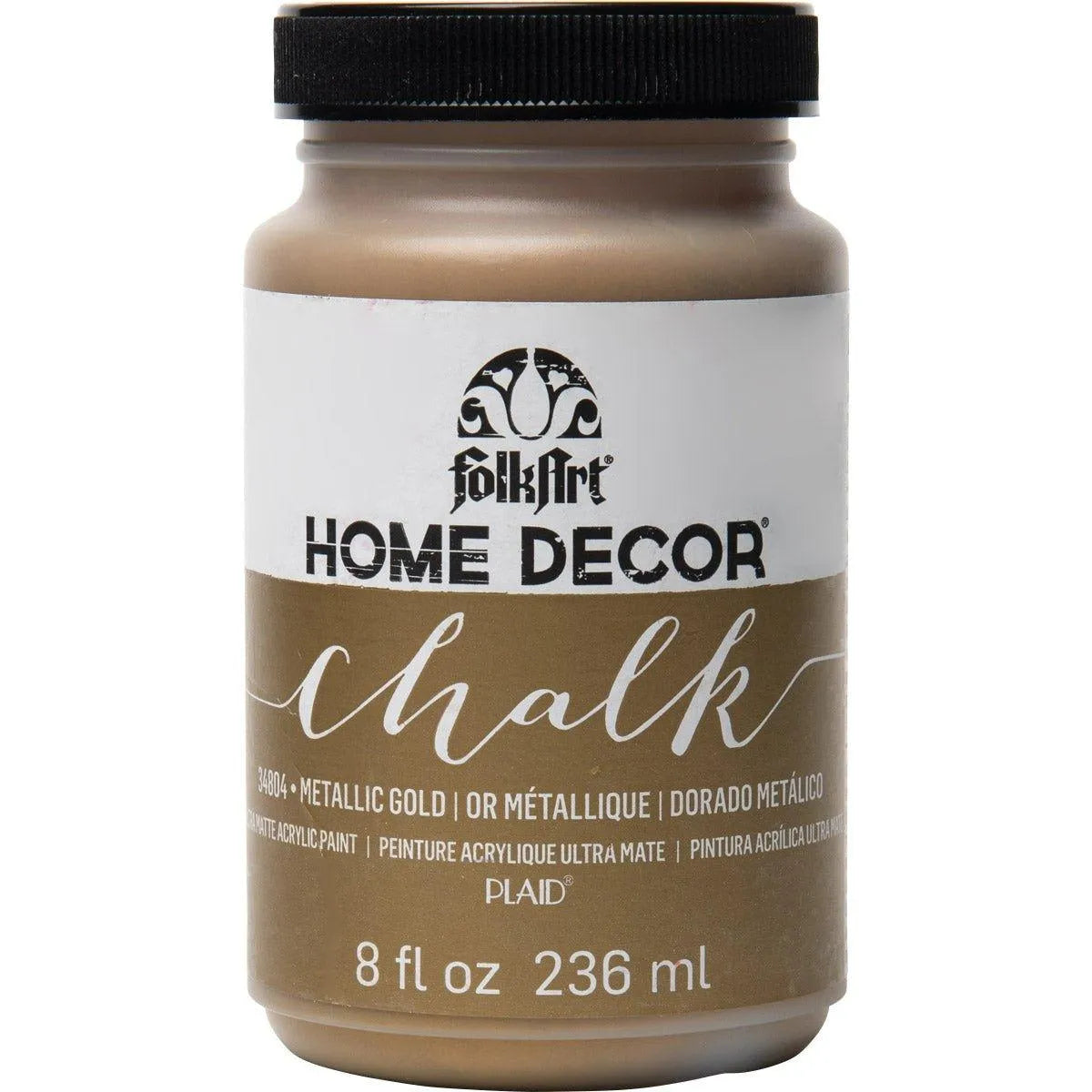 FolkArt Chalk Acrylic Paint - Metallic Gold (8 oz Bottle)
