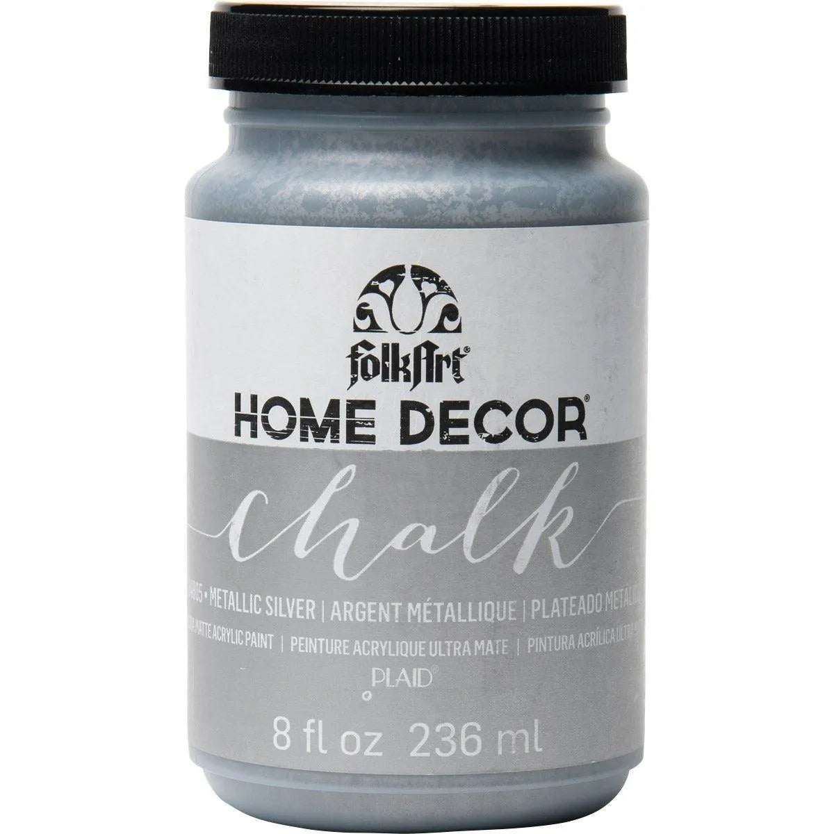 FolkArt Chalk Acrylic Paint - Metallic Silver (8 oz Bottle)