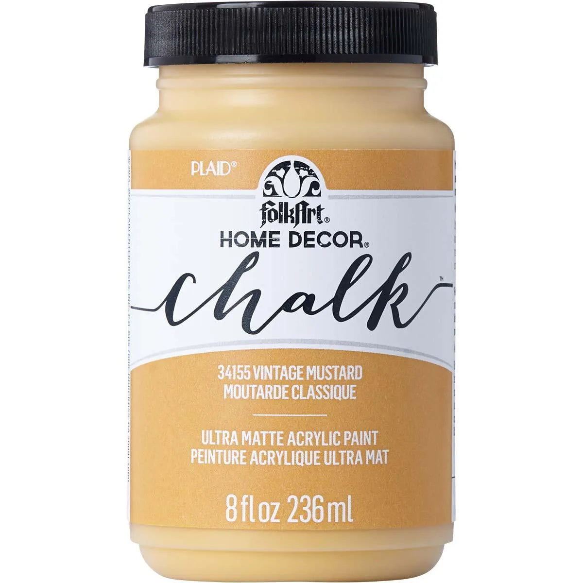 FolkArt Chalk Acrylic Paint - Vintage Mustard (8 oz Bottle)