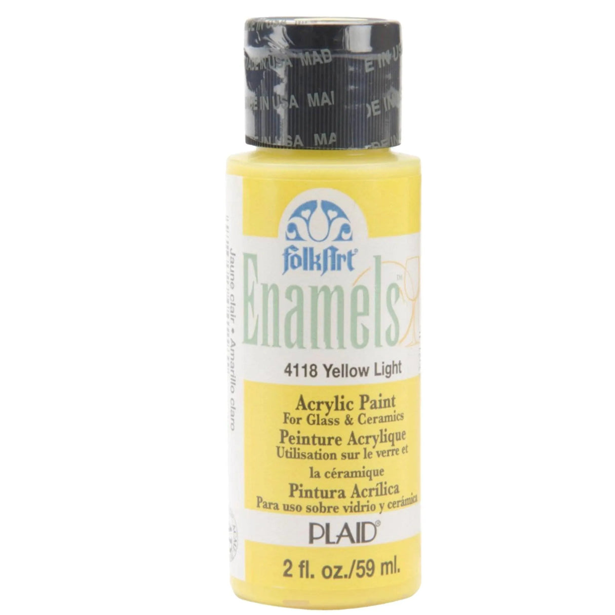 FolkArt Enamel Paint - Light Yellow (2 oz Bottle)